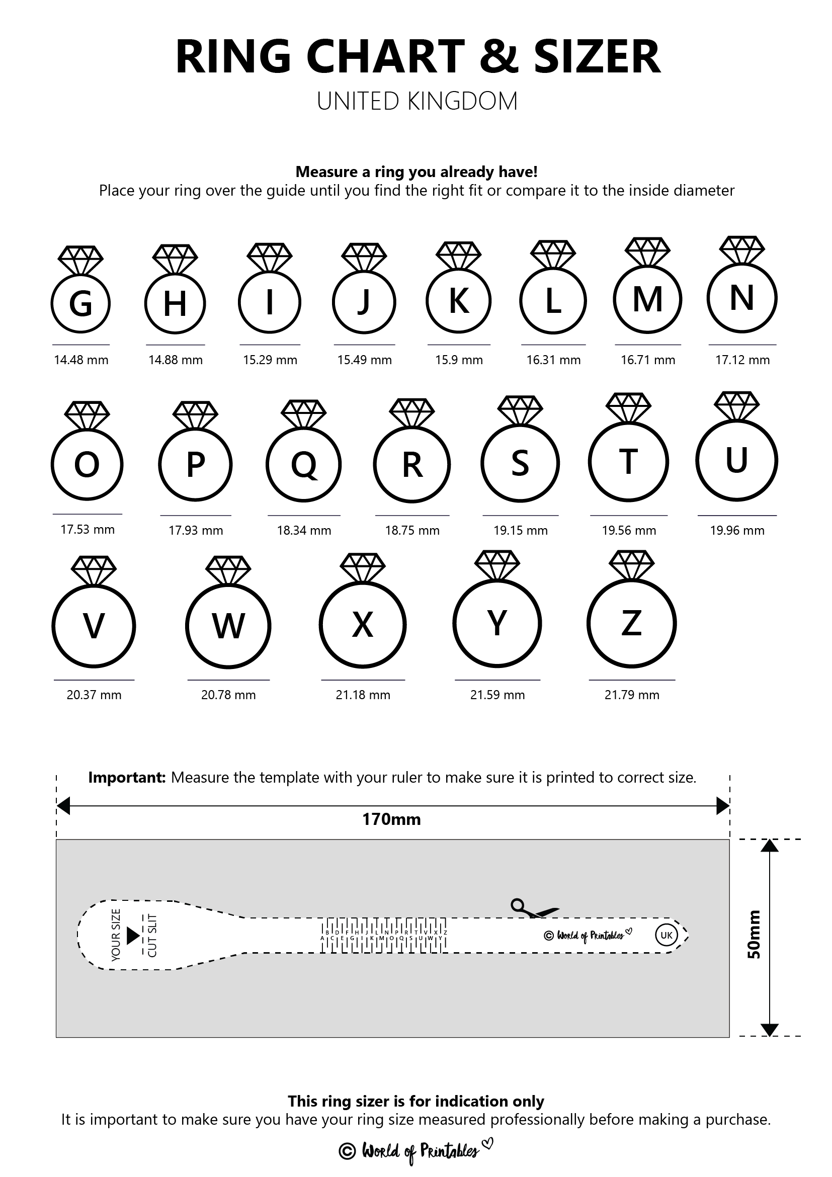 Size Guide Ring Sizer Printable Free Size Calculator Ring Sizer On Phone Printable Ring Sizer With