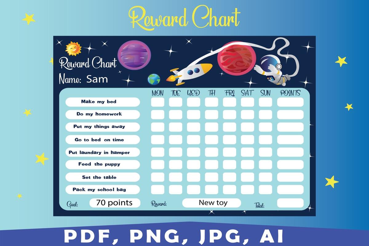 Printable Space Reward Chart Planet Chart Kids Reward Chart Chore Chart Printable Potty Training Chart Star Chart Galaxy Chart Etsy Norway