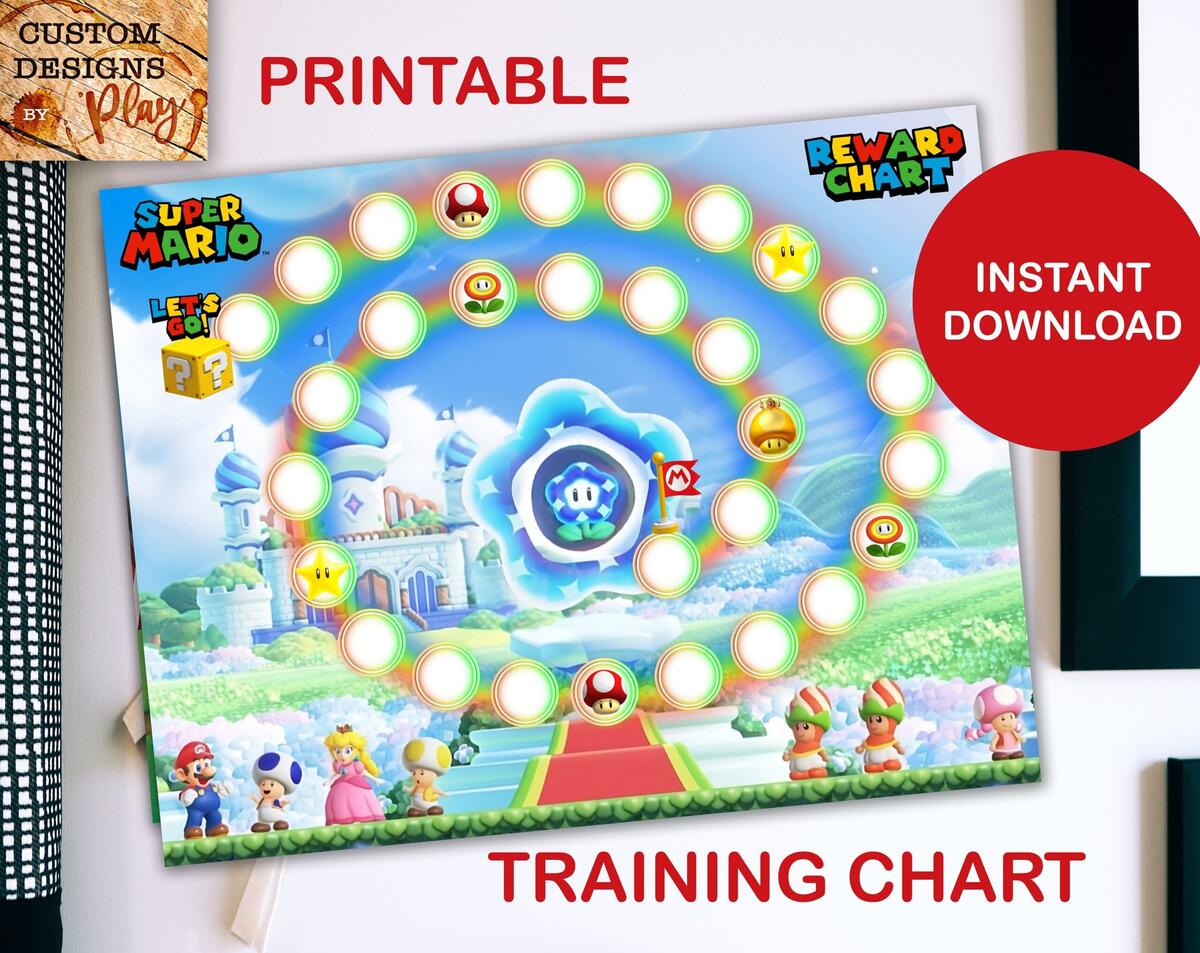 Super Mario Printable Potty Training Chart Reward Chart Etsy Canada