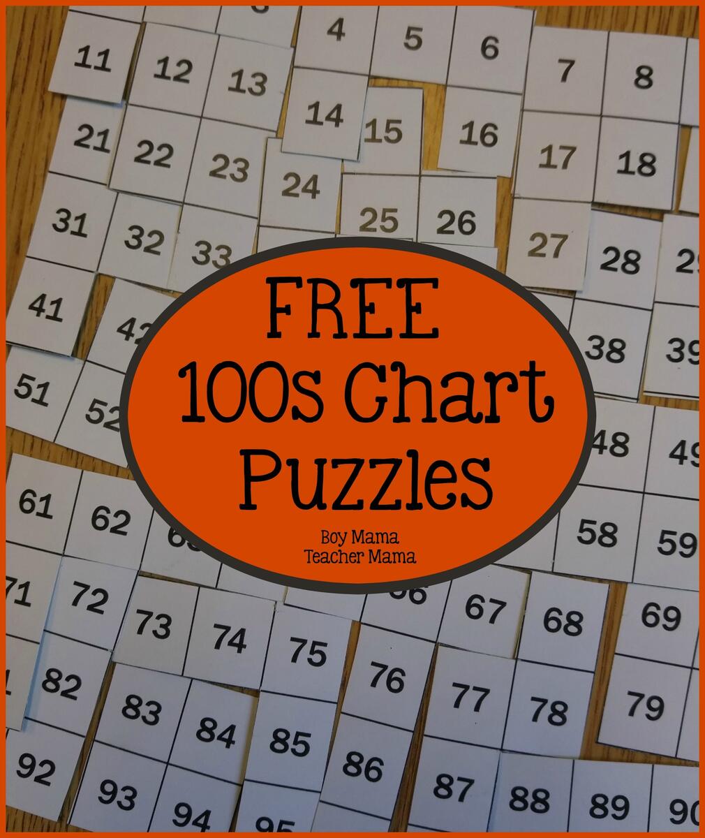 Teacher Mama FREE 100s Chart Puzzles After School Linky Boy Mama Teacher Mama Teacher Mama FREE 100s Chart Puzzles After School Linky Boy Mama Teacher Mama