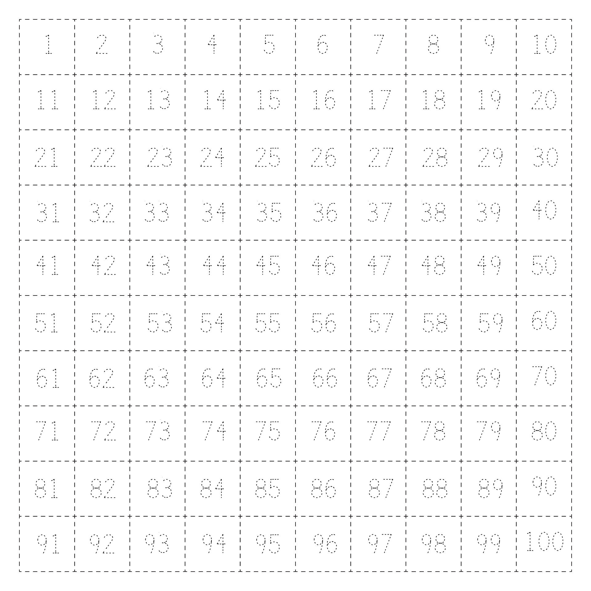 Traceable 100 Chart 11 Free PDF Printables Printablee Traceable 100 Chart 11 Free PDF Printables Printablee