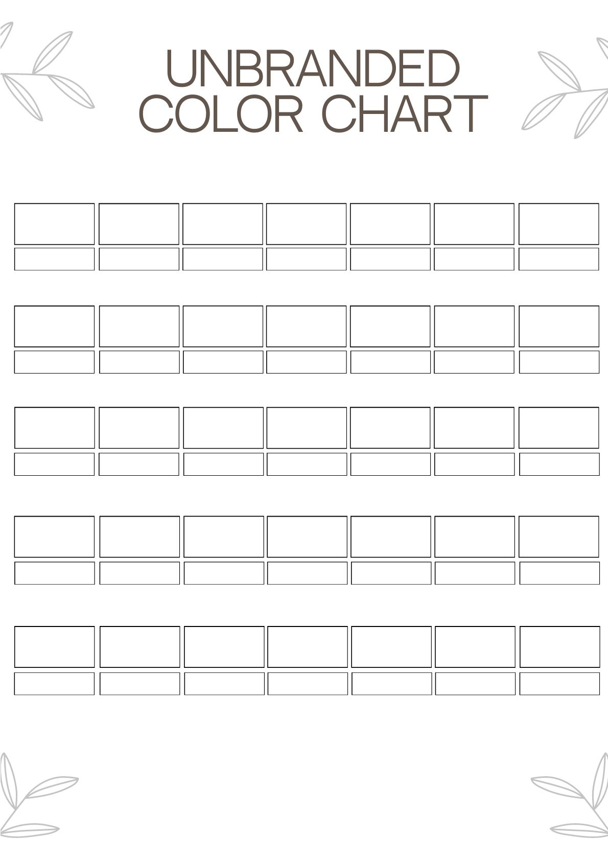 Unbranded Color Chart In Illustrator PDF Download Template Unbranded Color Chart In Illustrator PDF Download Template