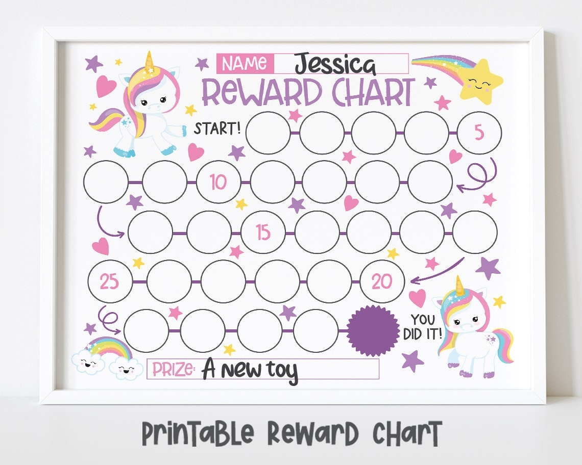 Unicorn Reward Chart For Kids Rainbow Theme Instant Download Etsy Unicorn Reward Chart For Kids Rainbow Theme Instant Download Etsy