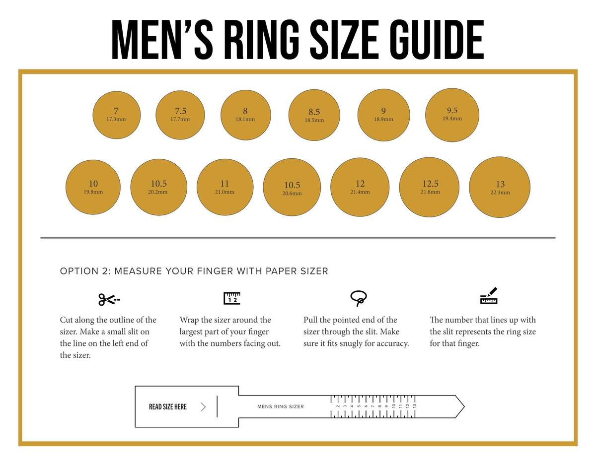Sizing Chart Printable Mens Ring Sizer Printable Printable Male Ring Finger Size Chart Size Calculator Measure