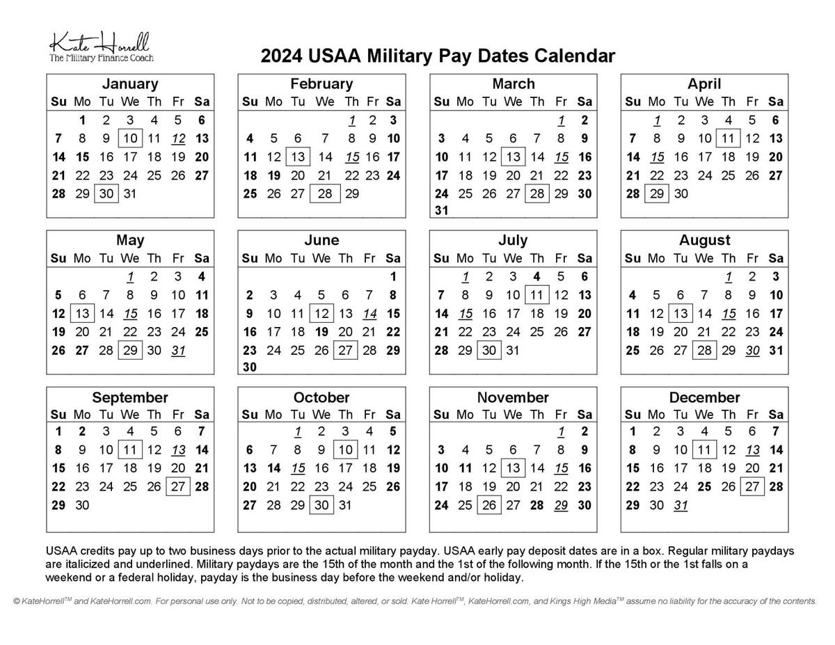 Usaa Pay Calendar Usaa Pay Calendar