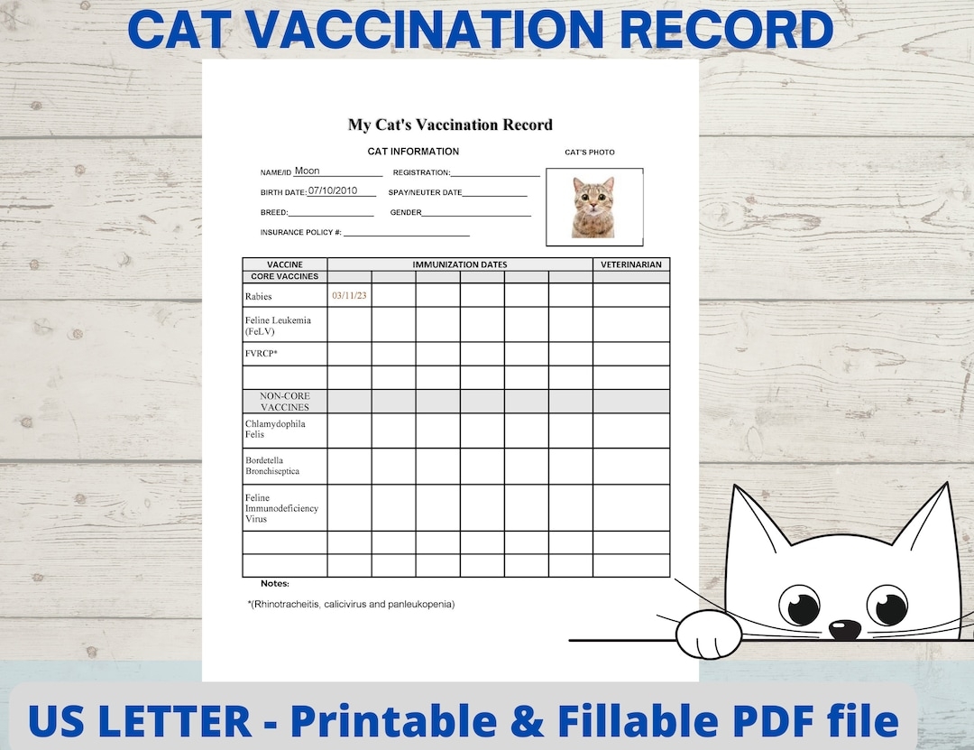 Vaccine Schedule Cat Second Vaccination Cat Vaccination Record Cat Health Record Cat Shot Record Pet Vaccine Schedule Cat Second Vaccination Cat Vaccination Record Cat Health Record Cat Shot Record Pet