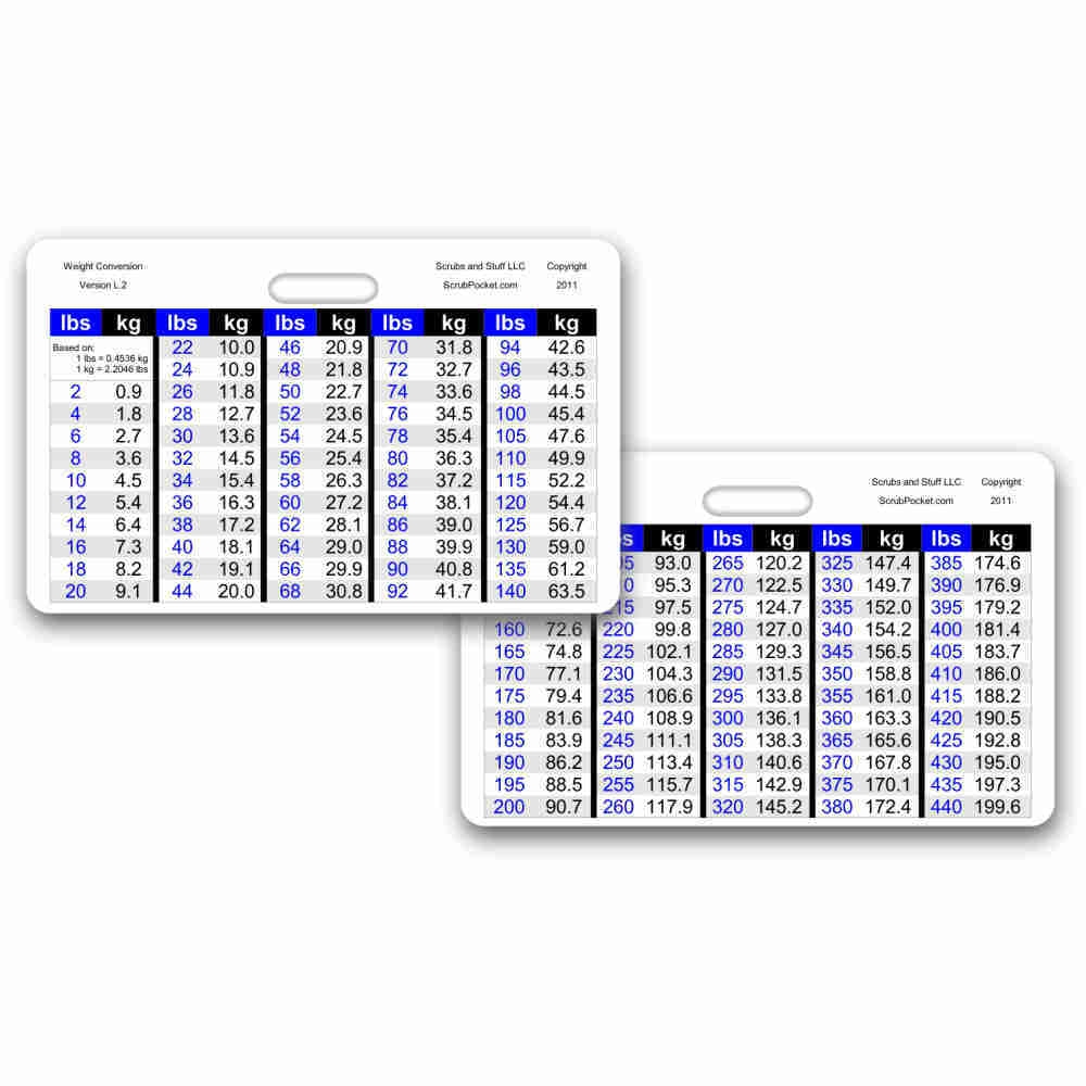 Weight Conversion Chart Pedi Range Vert Badge ID Card Pocket Paramedic Nurse EMT EBay
